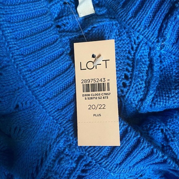 Loft Plus | NWT! Blue Sweater Plus Size 20/22 - Picture 5 of 5